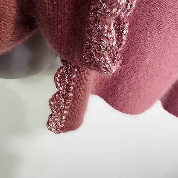 Saks Fifth Ave Folio Collection Cardigan Womens Large Wool Angora V Neck Button - Picture 8 of 12